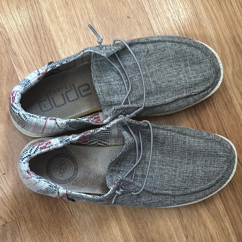 Hey Dude Men's Gray Casual Shoes worn a handful of times, machine washed